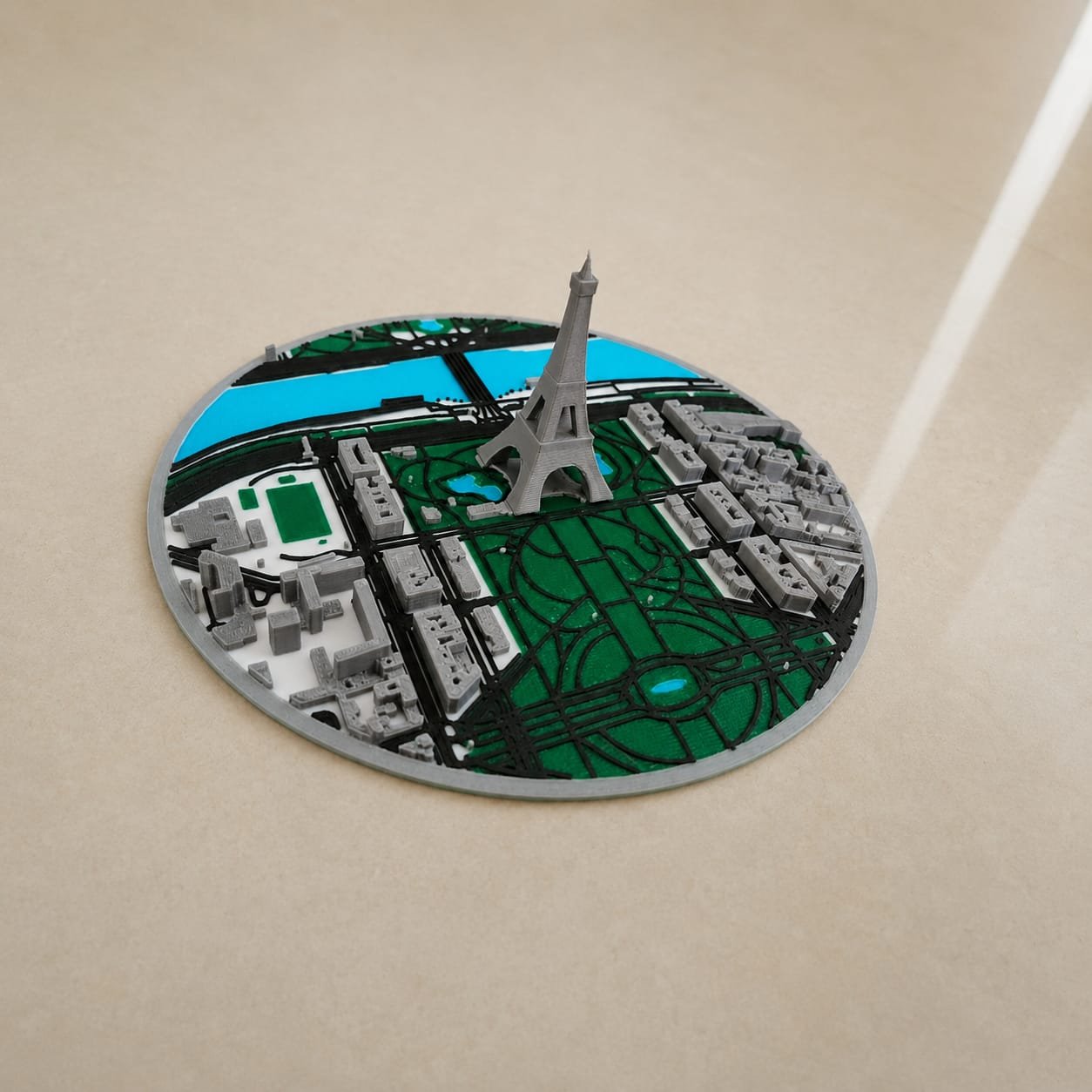 Paris cityscape 3D relief model